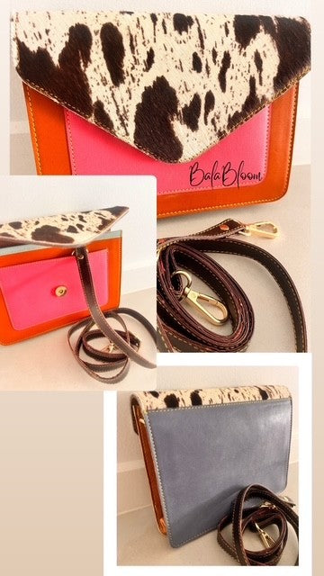 BalaBloom Leather Bag - Red and Black/White