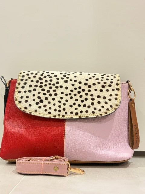 BalaBloom Bag - Dusty pink/red spot handbag