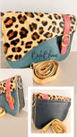 BalaBloom Leather Bag - Blue, pink and cheetah print