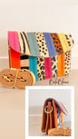 BalaBloom Leather Bag - Colour stripe with tan
