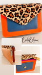 BalaBloom Bag - Orange, blue and tan with cheetah