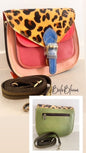 BalaBloom Bag - Red and green with cheetah round blue strap