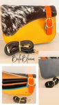 BalaBloom Bag - Brown/white fur with yellow and orange strap