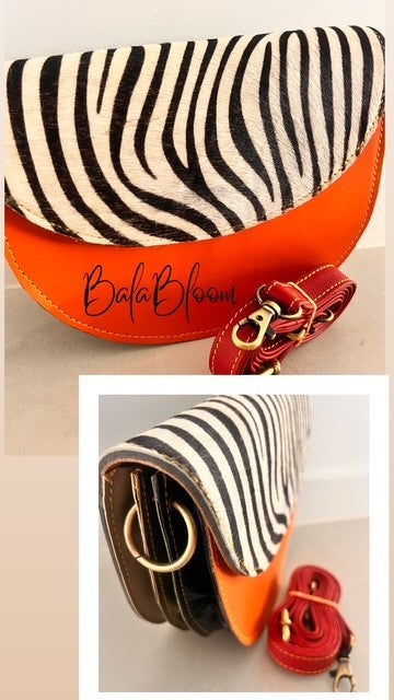 BalaBloom Bag - Zebra with orange and round